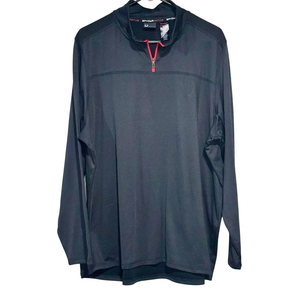 Spyder Active Men's Quarter Zip Long Sleeve‎ Athletic Fit Shirt XL Performance - Picture 6 of 16